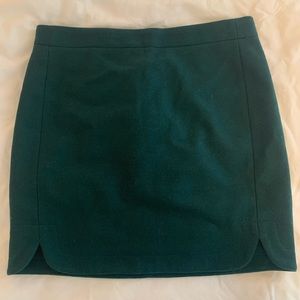 JCrew Factory Emerald Wool Shirt-tail Skirt